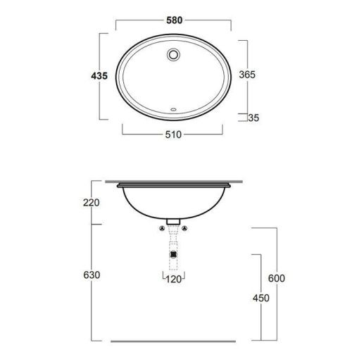 Раковина из сантехнического фаянса Simas Top E Lavabi D'Arredo S53 bi 60х40 встраиваемая цвет белый 1 отверстие под смеситель - фото 2