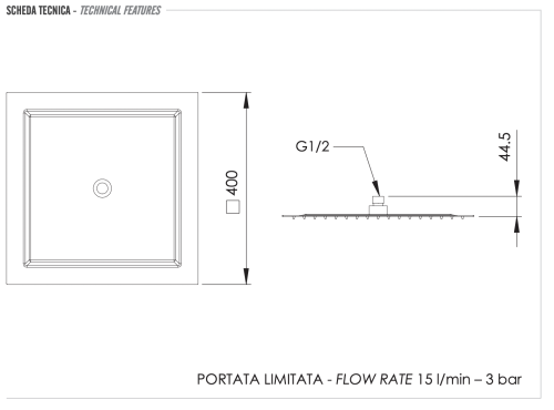 Верхний душ Remer 357UFS40X хром - фото 2