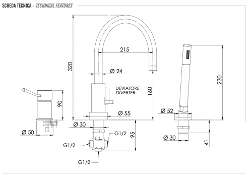 Смеситель Remer Minimal N072CFP на борт ванны черный брашированный хром - фото 3