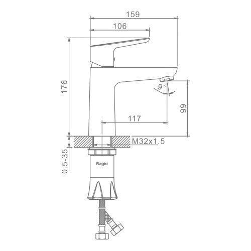 Смеситель Raglo R31 R31.10 на раковину хром - фото 2