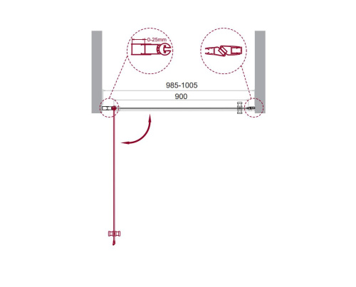 Душевая дверь BelBagno ETNA ETNA-B-1-100-T-Cr стекло прозрачное профиль хром глянцевый - фото 2