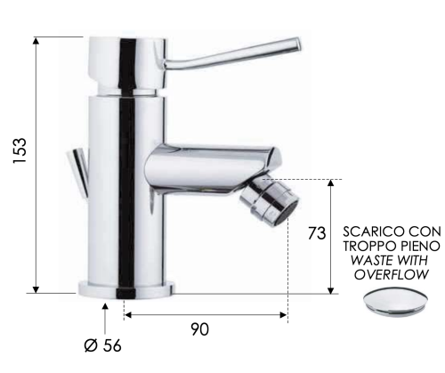 Смеситель Remer Minimal N20 на биде хром - фото 2