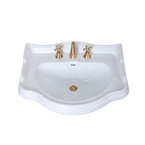 Раковина из сантехнического фарфора Kerasan Retro 104601*3 69х52 подвесная цвет белый 3 отверстия под смеситель