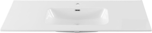 Раковина керамическая Aquanet Flat 00254366 120х47 полувстраиваемая цвет белый 1 отверстие под смеситель - фото 5