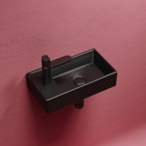 Раковина из сантехнического фарфора Ceramica Nova ELEMENT CN6051RMB 42х22 подвесная цвет черный матовый 1 отверстие под смеситель - фото 3