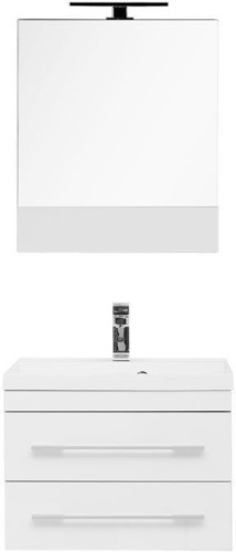 Комплект мебели: тумба с раковиной + зеркало-шкаф Aquanet Верона 00287651 58x48x152 подвесной цвет белый - фото 3