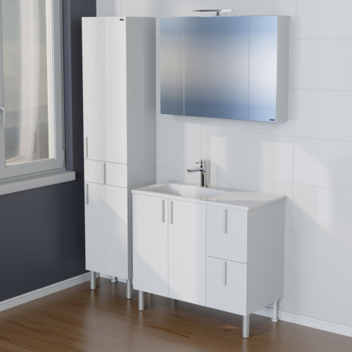 Шкаф-пенал СанТа Вега 700449 40х30х195 напольный цвет белый - фото 3