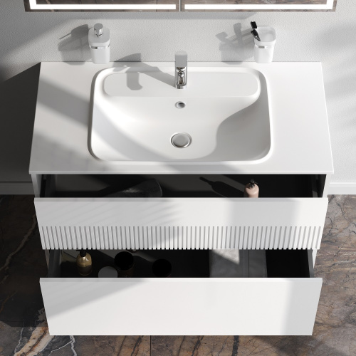 Тумба под раковину Am.Pm Func M8FFUX1002WM 100х49х69 подвесная цвет белый - фото 3