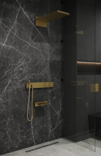 Душевая система Boheme Zodiac 133-2-G встраиваемая цвет золото с термостатом - фото 3