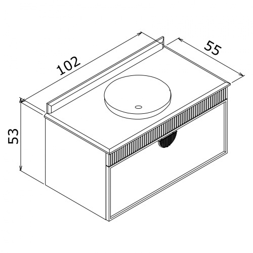 Тумба с раковиной Orka Molino 5004581 102х55х53 цвет белый матовый - фото 5