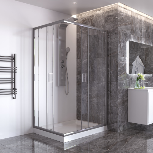 Душевой уголок Taliente TA-09120-1CP 120х90 стекло прозрачное профиль хром глянцевый без поддона - фото 2