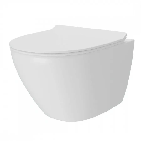 Унитаз подвесной Teymi Lina Pro Vortex T40112 белый с сиденьем безободковый смыв торнадо