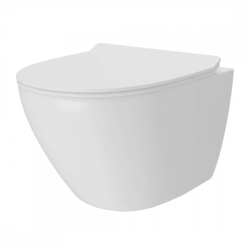 Унитаз подвесной Teymi Lina Pro Vortex T40112 белый с сиденьем безободковый смыв торнадо - фото 3