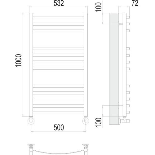 Полотенцесушитель Terminus 4670078529213 53х100 водяной хром - фото 3