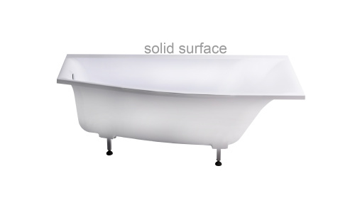 Ванна из искусственного камня Astra-Form Скат 01010083 170х75 пристенная асимметричная с ножками - фото 4