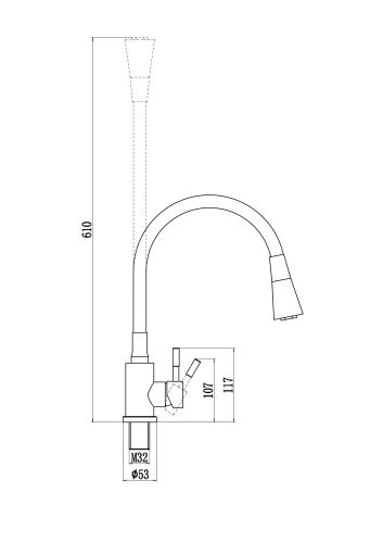 Смеситель для кухни Savol S-3002H-01 на столешницу черный - фото 2