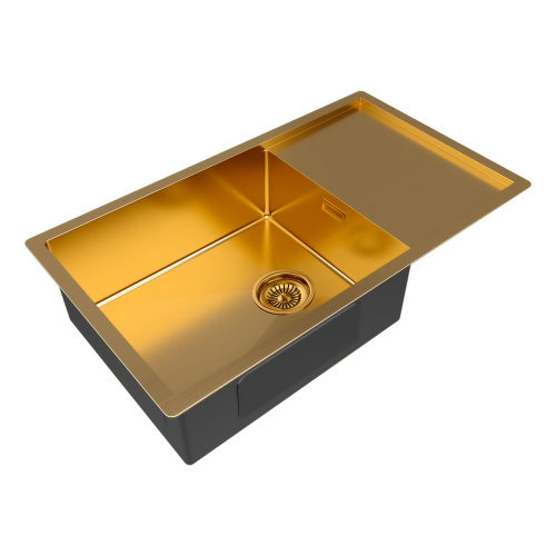 Кухонная мойка Paulmark GERBERG 78F UNI PM217844-BG 47х39 цвет брашированное золото поверхность матовая - фото 2