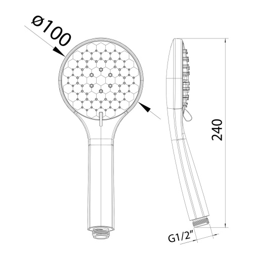 Душевая лейка Clever HEXAGON AIR 60307 круглая - фото 4