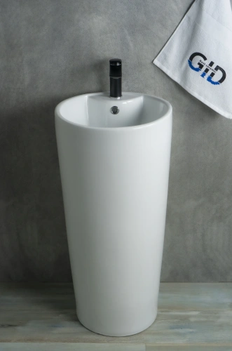 Раковина керамическая Gid Autonomo 81112 40х40 напольная цвет белый 1 отверстие под смеситель - фото 2