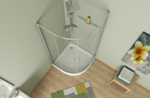 Душевой уголок Bravat Line BS090.1201A 90х90 стекло прозрачное профиль хром без поддона - фото 4