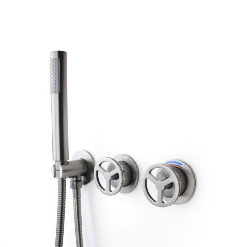 Душевая система Bronze de Luxe 5011GG-S встраиваемая в стену цвет графит - фото 5