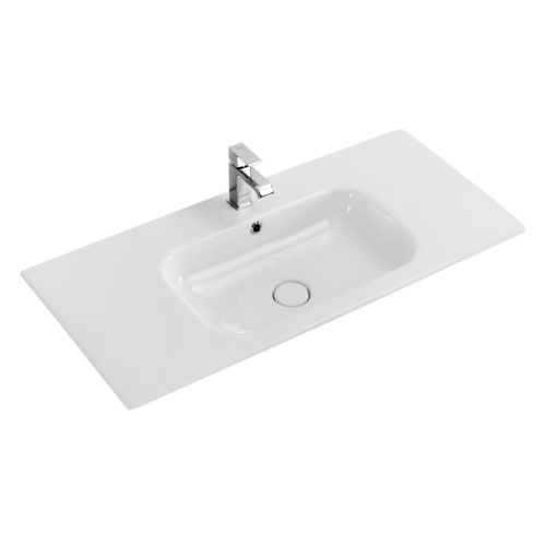 Раковина керамическая Cezares DUET CZR-NAT-80-LVB 80х46 подвесная цвет белый 1 отверстие под смеситель - фото 2