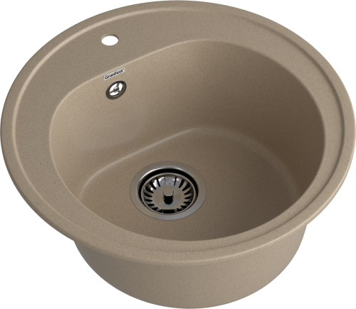 Кухонная мойка Granfest Rondo R-510 песочный 51х51 цвет бежевый поверхность матовая - фото 2