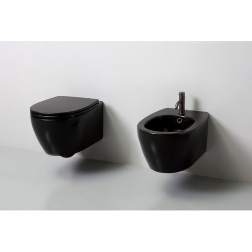 Чаша унитаза подвесная White Ceramic Basic W020305 цвет черный матовый без сиденья безободковая - фото 2