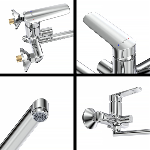 Смеситель для ванны Tokito MISAWA TOK-MIS-1015 настенный хром - фото 5