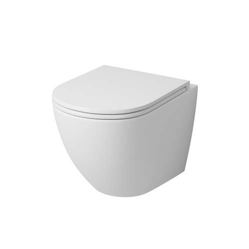 Унитаз подвесной Grossman Color GR-4455MS белый матовый с сиденьем микролифт безободковый каскадный смыв