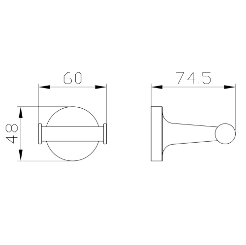 Двойной крючок для ванной Wonzon & Woghand SIMPLE WW-6525-BGM - фото 2