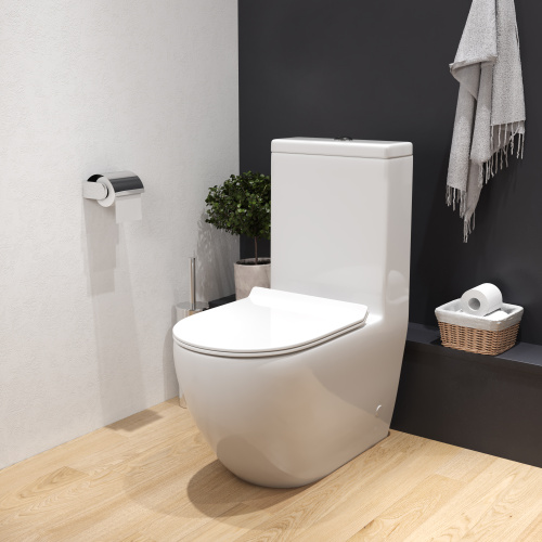 Унитаз напольный с бачком Grossman Style GR-4496S белый с сиденьем микролифт безободковый каскадный смыв - фото 5