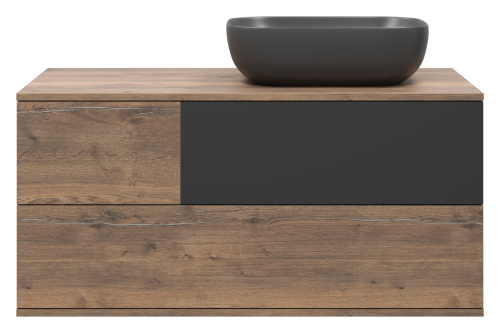 Тумба под раковину Misty Коломбо П-Кол-01100-074ПП 100х48х48 подвесная цвет серый/коричневый - фото 2