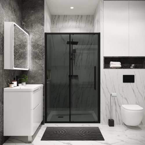 Душевая дверь Grossman Cosmo 100.K33.02.130.21.10 130х195 стекло тонированное профиль черный матовый - фото 4