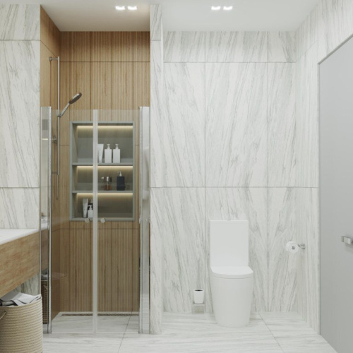 Душевая дверь Тритон Дабл Щ0000036861 90х185 стекло прозрачное профиль хром - фото 4