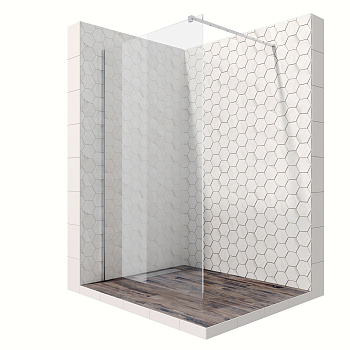 Душевая перегородка Ambassador Walk-in 15031102 100х200 стекло прозрачное профиль хром глянцевый