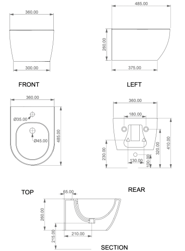 Биде GSG Ceramic Design Like LKBISOXXS001 подвесное - фото 2