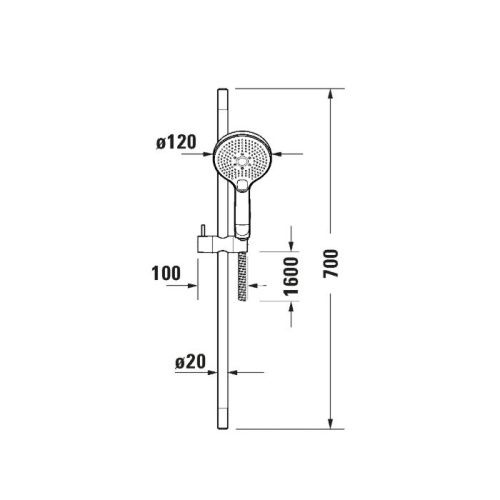 Душевая стойка Duravit Showers UV0680003C10 настенная цвет хром - фото 2