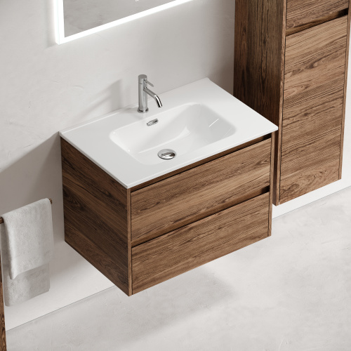 Тумба под раковину Sancos Libra LB70ECH 69х45х50 подвесная цвет дуб чарльстон - фото 3