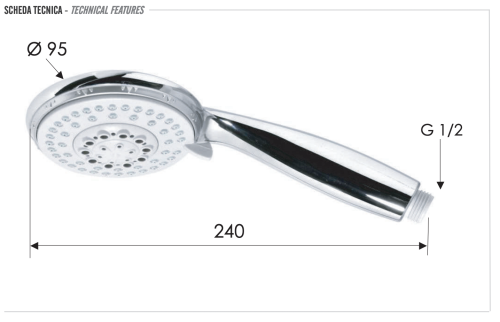 Душевая лейка Remer 318F4x округлая - фото 2