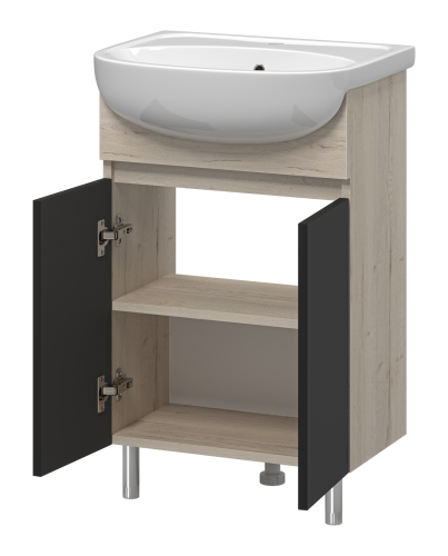 Тумба под раковину Misty Поло О-Пол07060-0142ДП 48х28х70 напольная - фото 4