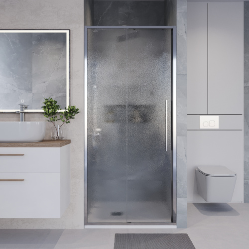 Душевая дверь Niagara Nova NG-65-9CH 90х195 стекло шиншилла профиль хром глянцевый - фото 4