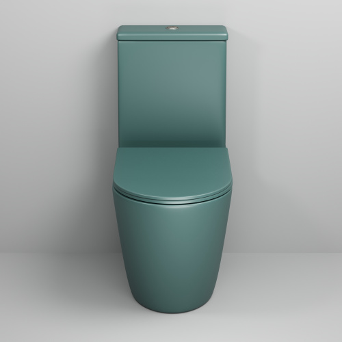 Унитаз напольный с бачком Grossman Color GR-4480OLMS зеленый матовый с сиденьем безободковый каскадный смыв - фото 3