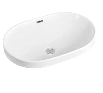 Раковина керамическая Art&Max AM6360 60х40 полувстраиваемая цвет белый