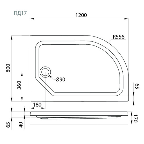 Душевой поддон Тритон Щ0000038230 120х80 акрил белый с каркасом - фото 2