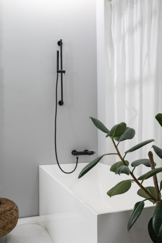 Душевой гарнитур Paffoni Life ZSAL135NO настенный черный - фото 4