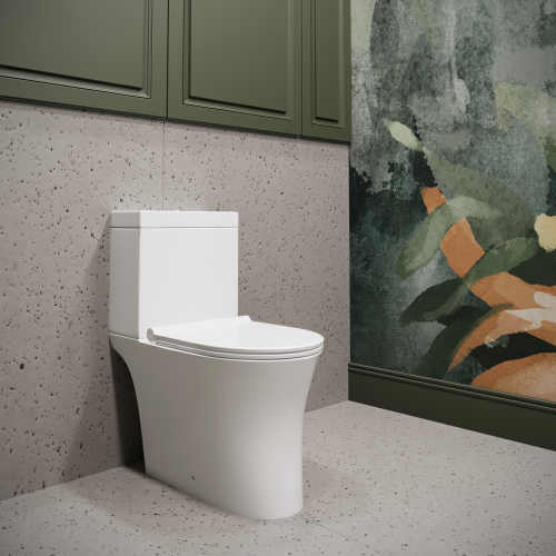 Унитаз-компакт напольный с бачком Stella Polar Ронда SP-00001877 белый с сиденьем микролифт безободковый смыв воронка-водоворот - фото 2