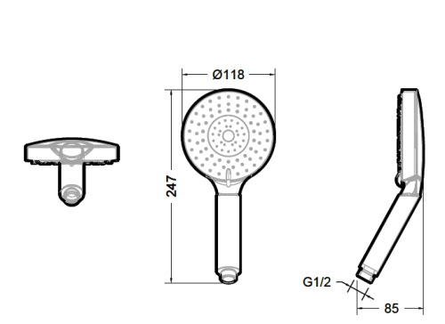 Ручной душ Bravat Line P7094C-RUS хром - фото 2