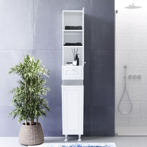 Шкаф-пенал Damixa Palace One M41CSR0303WG 30х33х190 напольный цвет белый глянцевый - фото 3