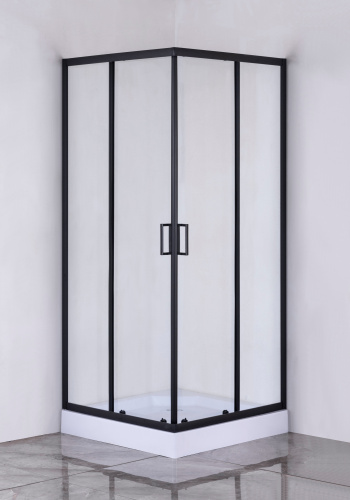 Душевой уголок Taliente TA-10102-1CB 100х100 стекло прозрачное профиль черный матовый без поддона - фото 2